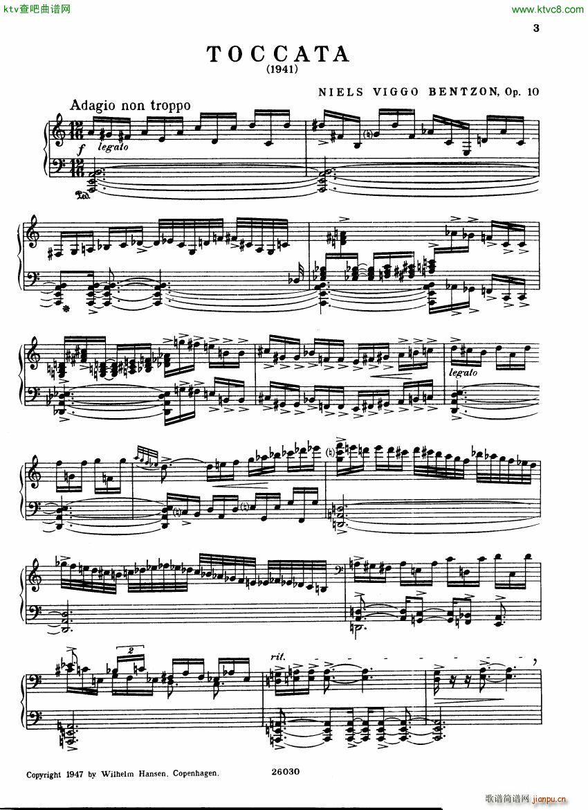 Bentzon op 10 Toccata(钢琴谱)1