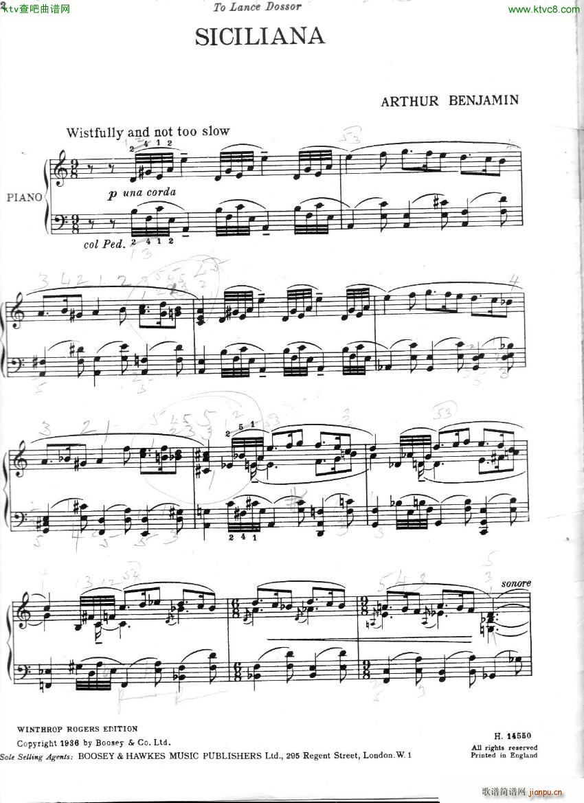 Benjamin Siciliana(钢琴谱)1
