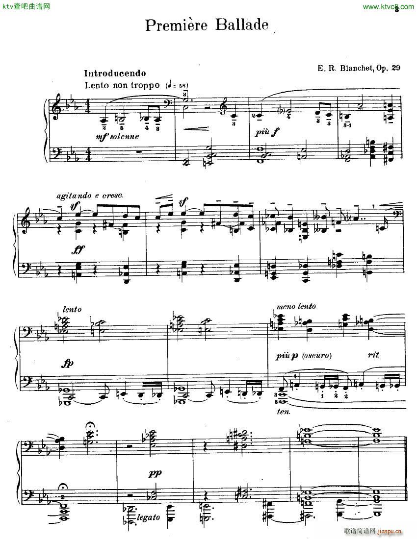 Blanchet Op 29 Premiere Ballade(钢琴谱)1