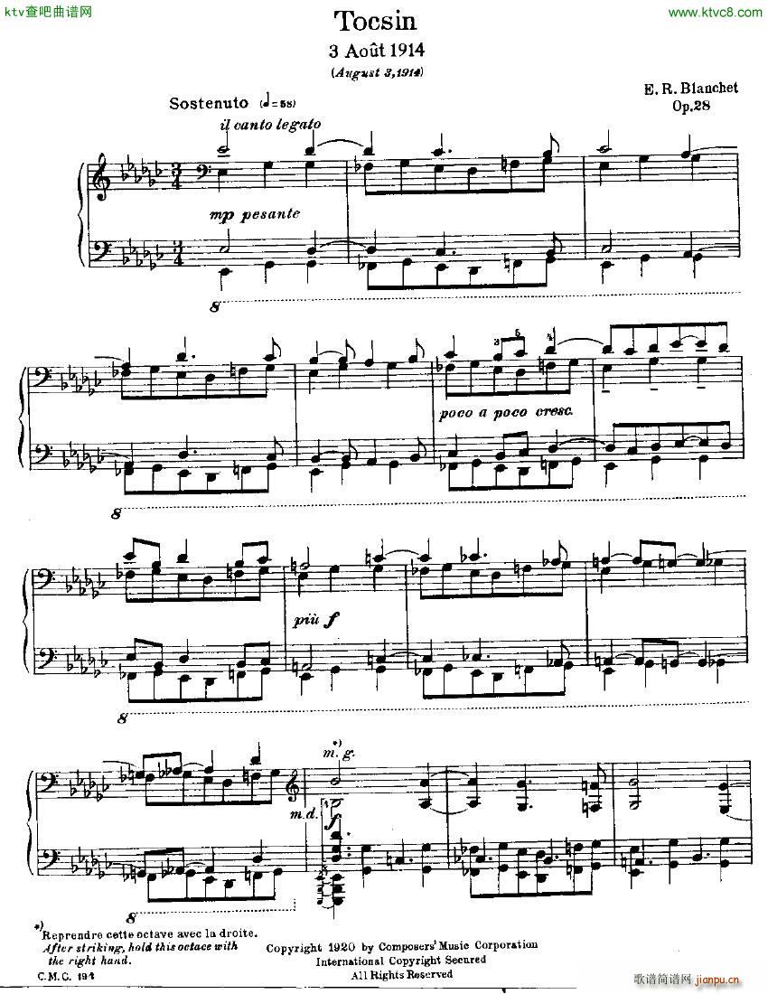 Blanchet Op 28 Toscin Passacaglia(钢琴谱)1