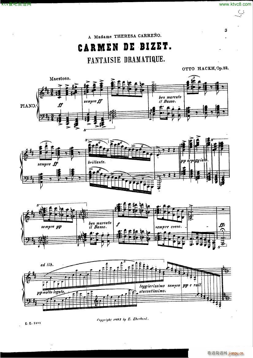 Bizet Hackh Carmen(钢琴谱)1