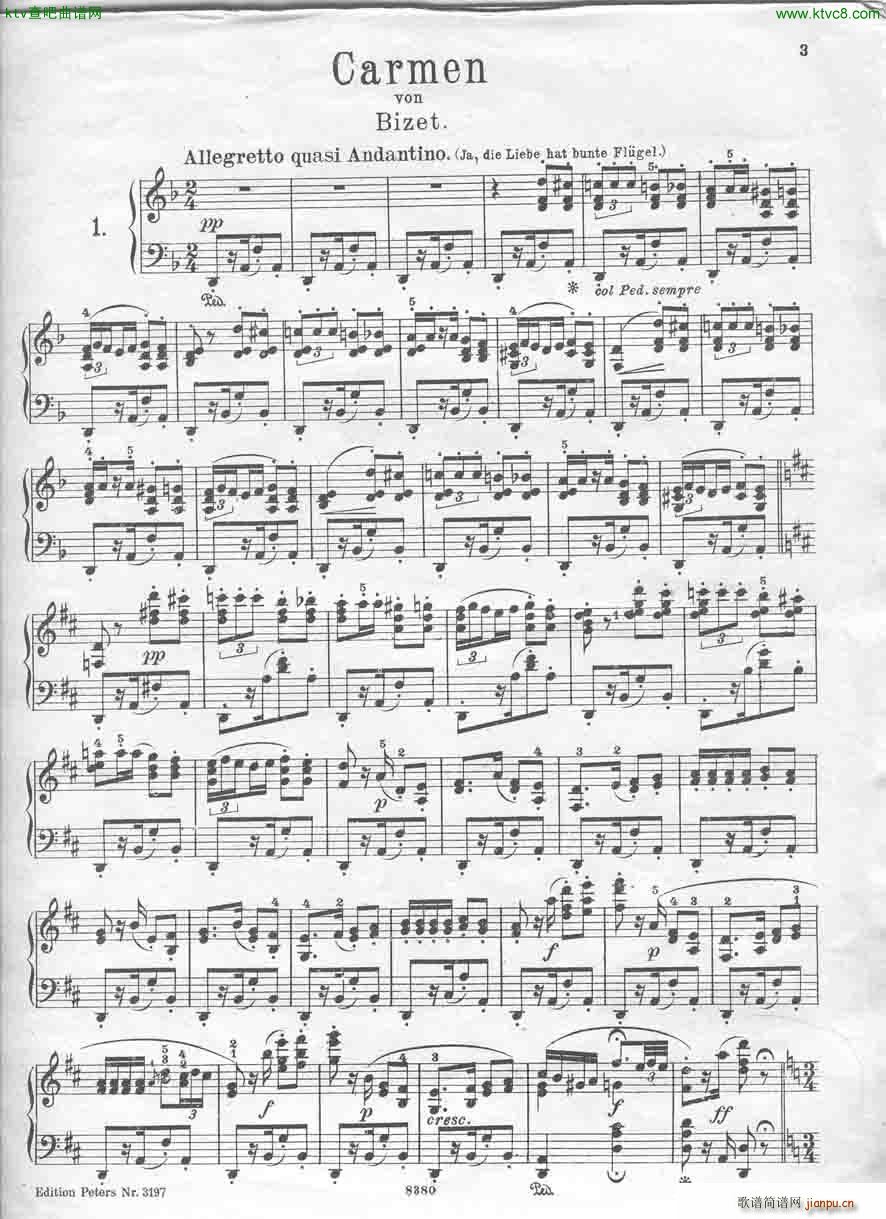 Bizet Carmen themes ed peters(钢琴谱)1