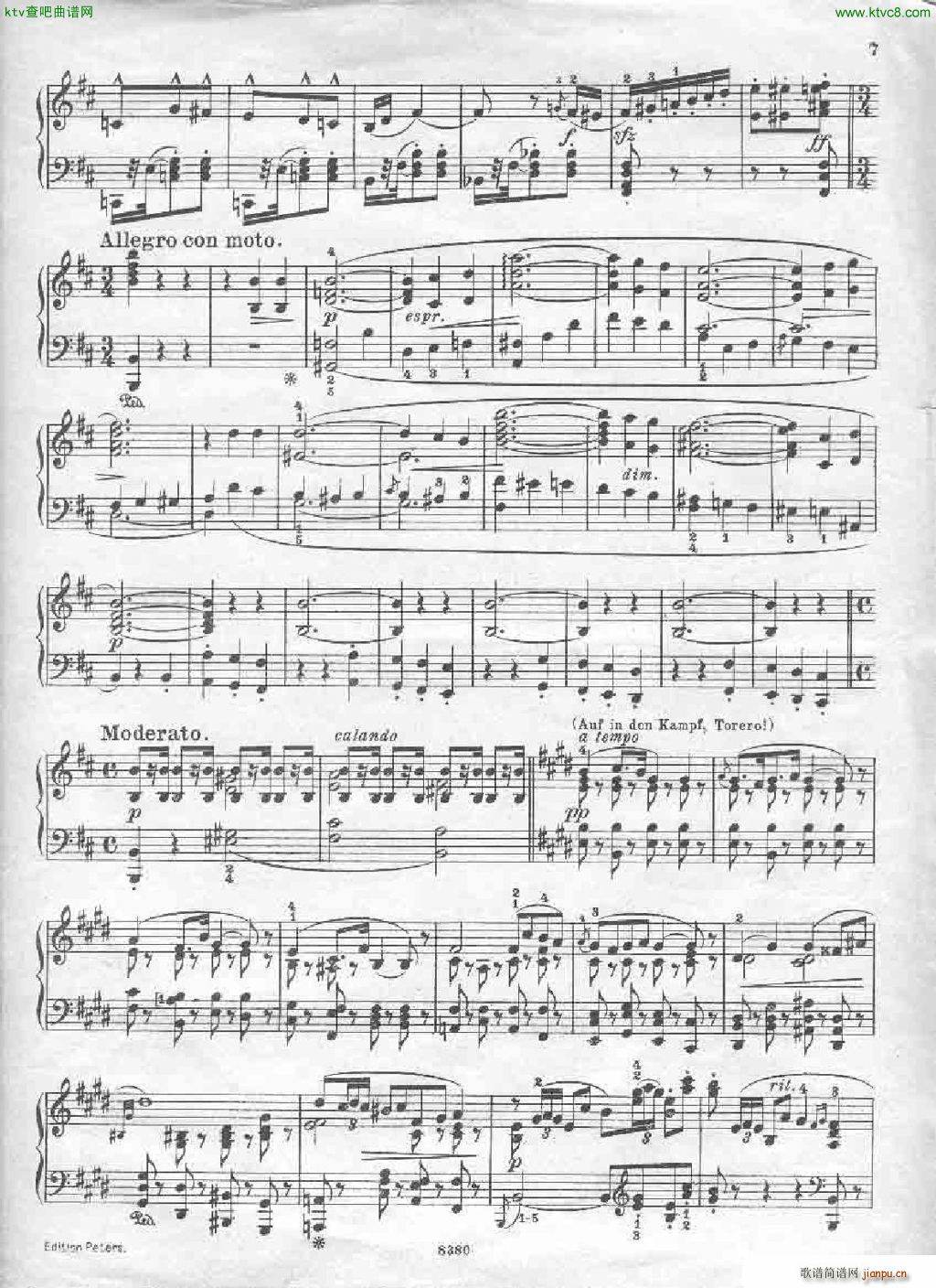 Bizet Carmen themes ed peters(钢琴谱)9