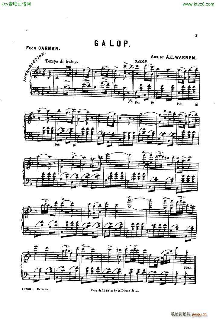 Bizet Carmen Galop arr Warren(钢琴谱)1
