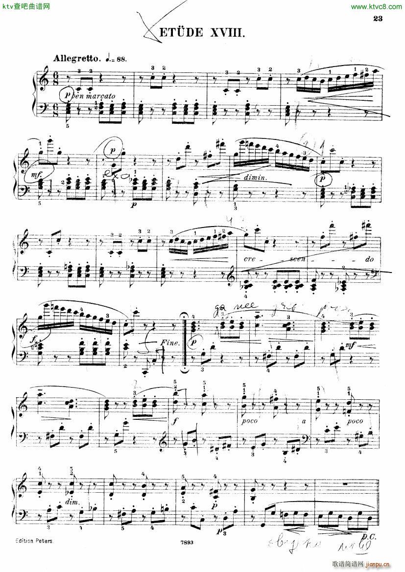 Henri Bertini 1798 1876 25 Easy Etudes Op 100(钢琴谱)21