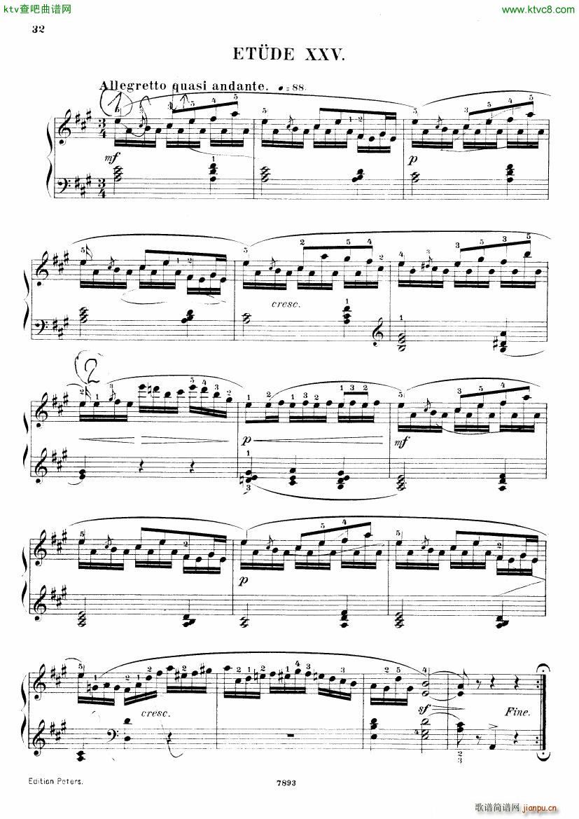 Henri Bertini 1798 1876 25 Easy Etudes Op 100(钢琴谱)33