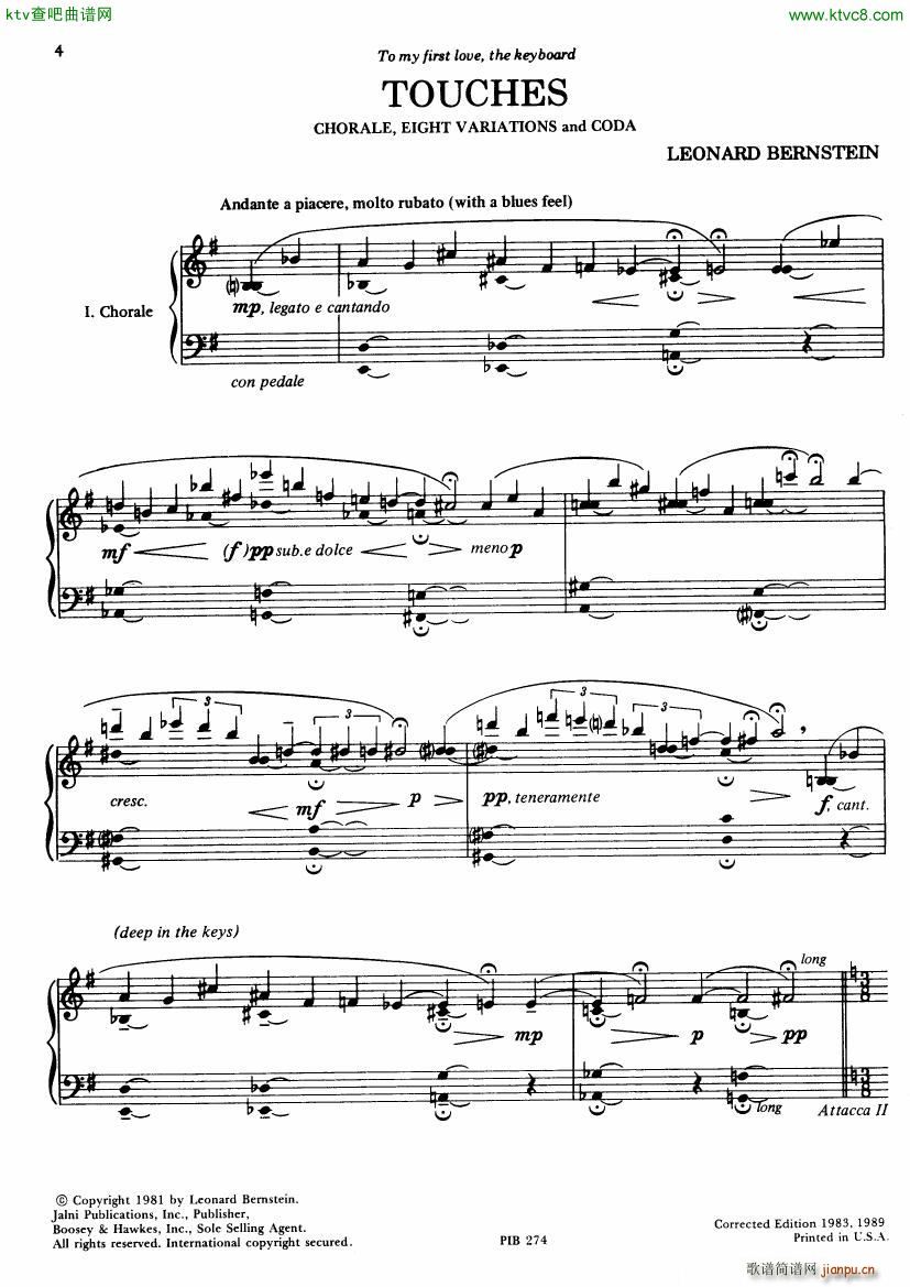 Bernstien Touches(钢琴谱)1
