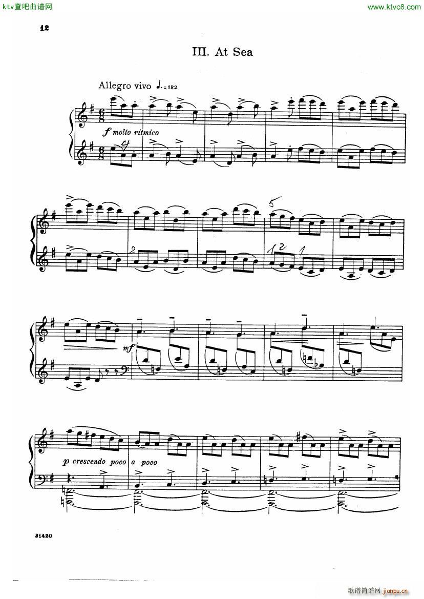 bloch poems sea(钢琴谱)10