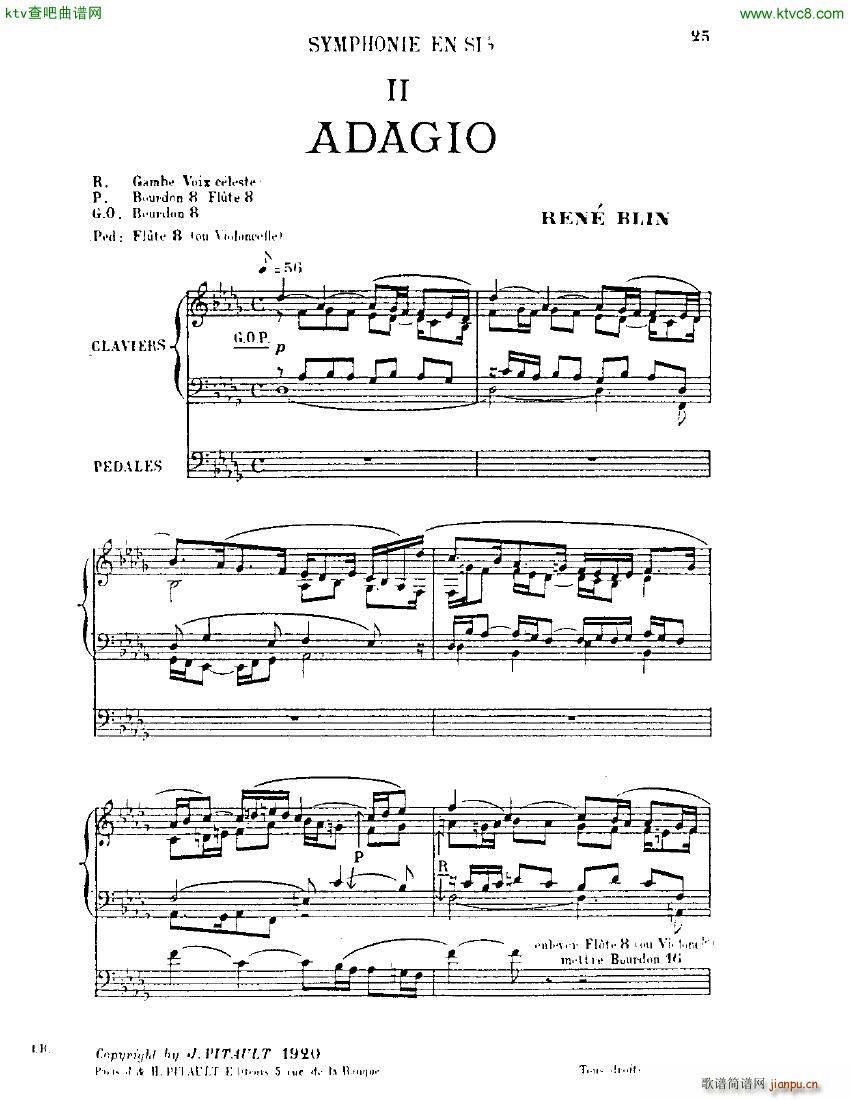 Blin Rene Symphonie mvt 2 solo organ(钢琴谱)1