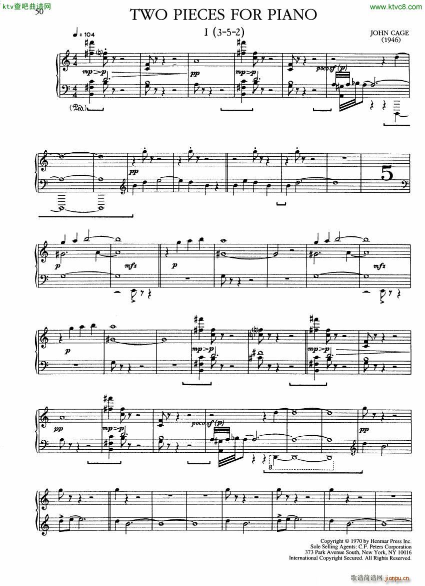 John Cage Piano works 1938 1948 二(钢琴谱)9