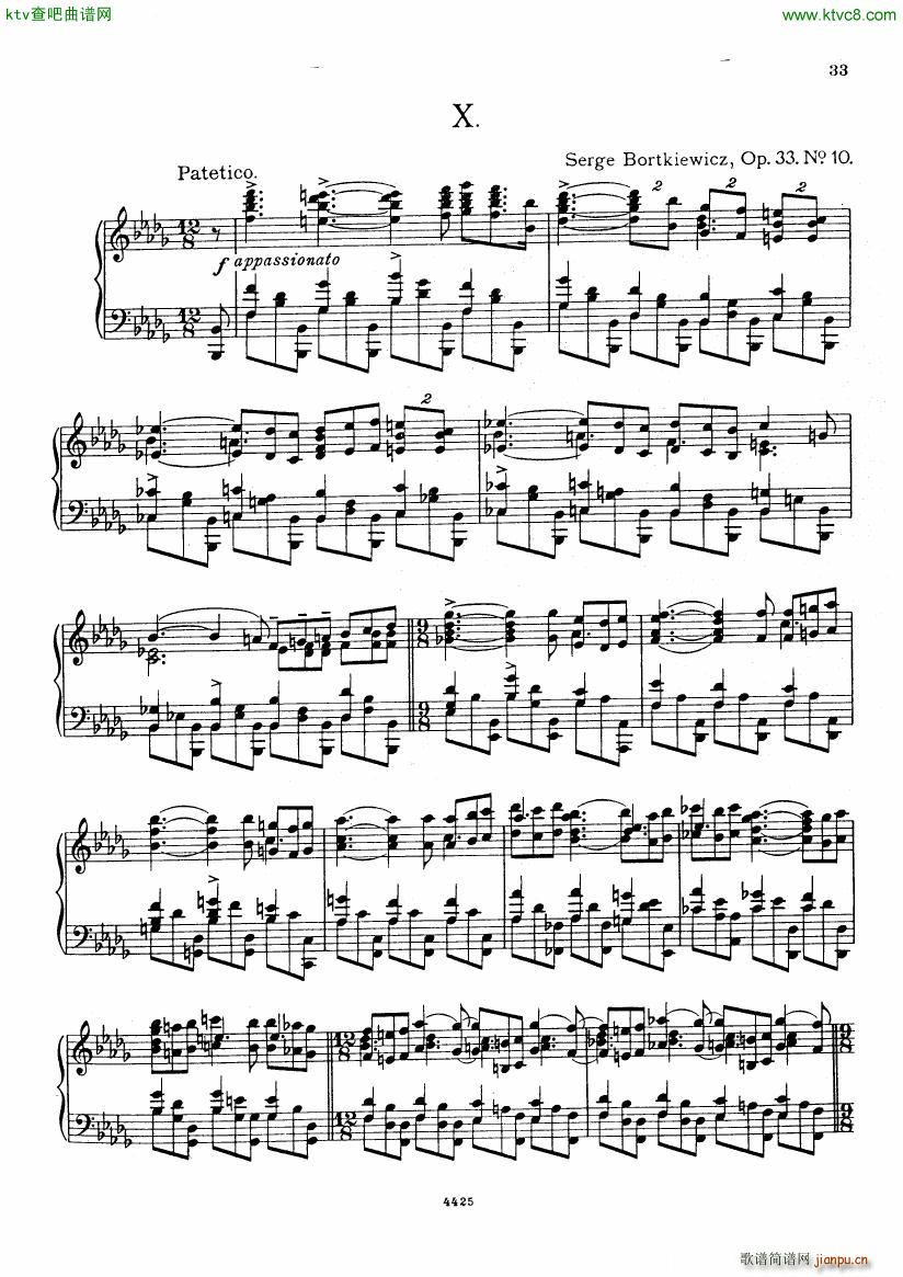 Bortkiewicz 10 Preludes Op 33(钢琴谱)33