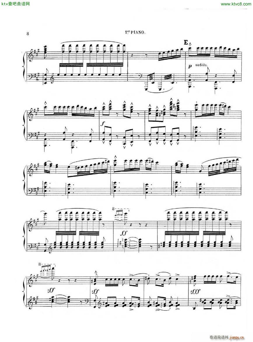 Chaminade Cecil La Sevillane for 2 pianos 4 hands(钢琴谱)8