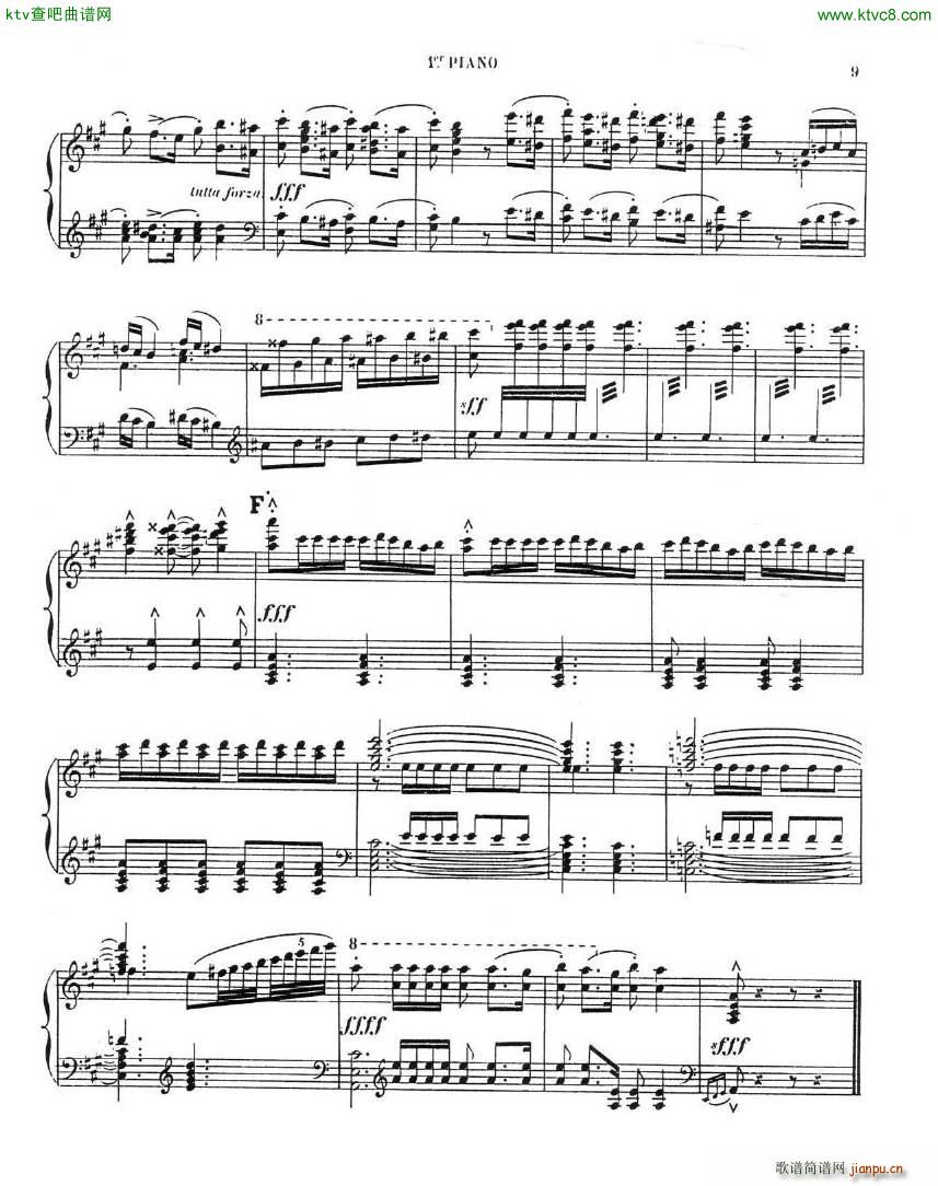 Chaminade Cecil La Sevillane for 2 pianos 4 hands(钢琴谱)9