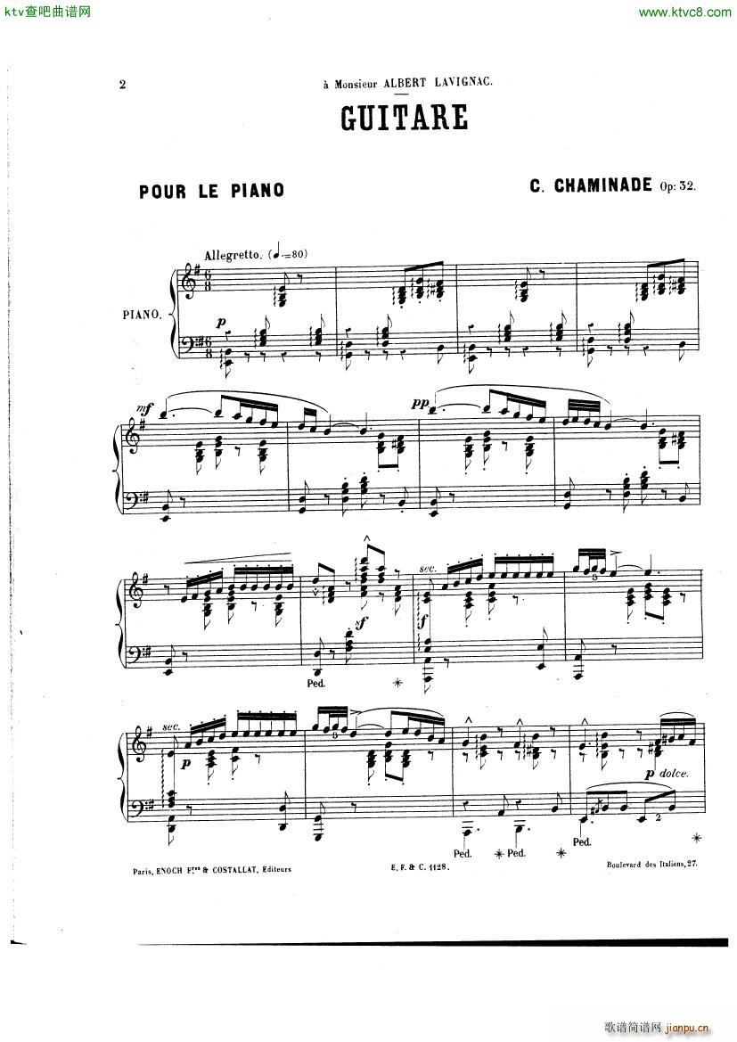 Chaminade Guitare(钢琴谱)1