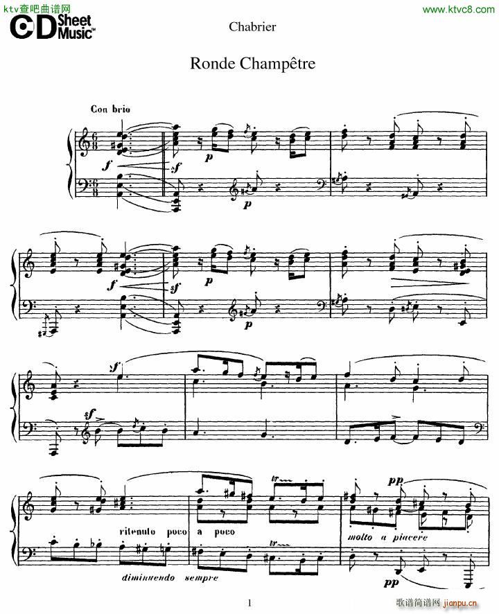 Chabrier Ronde Champêtre(钢琴谱)1