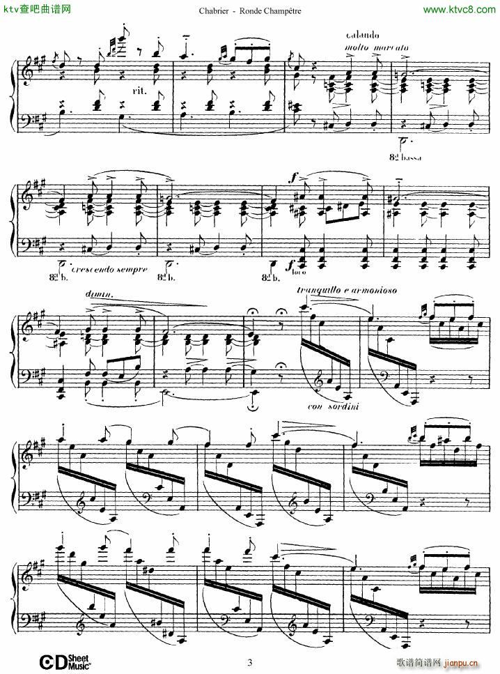 Chabrier Ronde Champêtre(钢琴谱)3