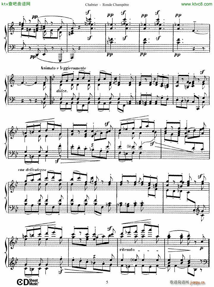 Chabrier Ronde Champêtre(钢琴谱)5