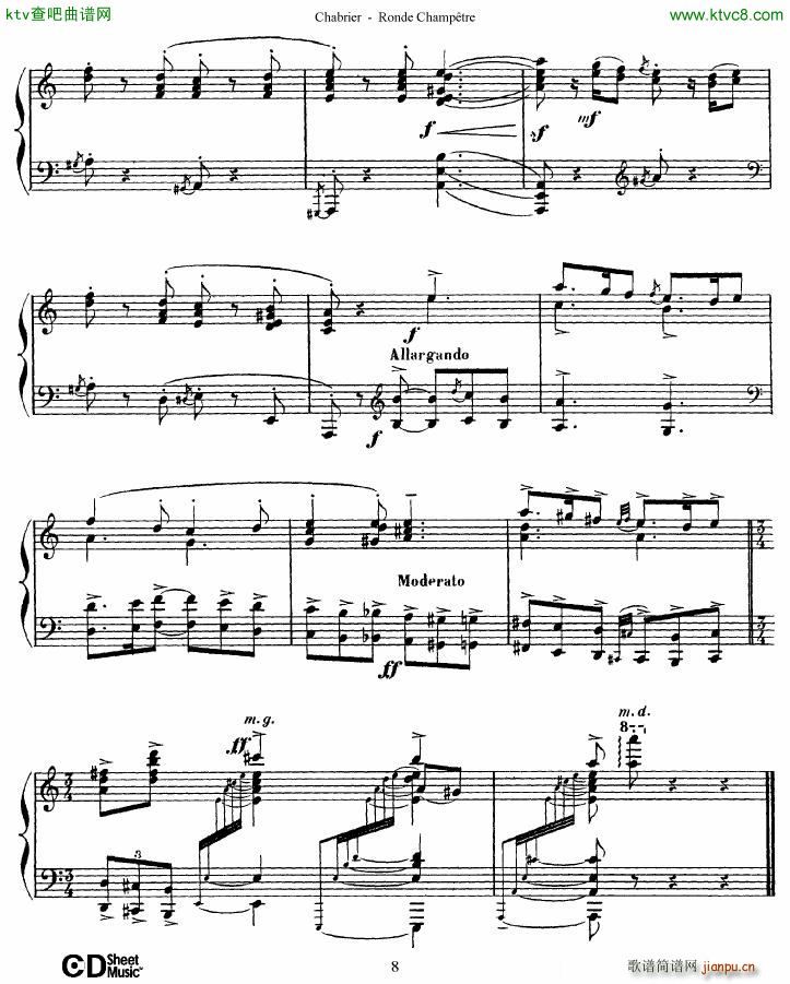 Chabrier Ronde Champêtre(钢琴谱)8