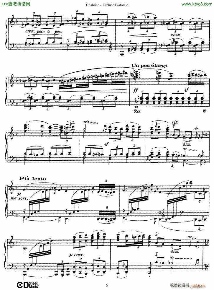 Chabrier Prelude Pastorale(钢琴谱)5