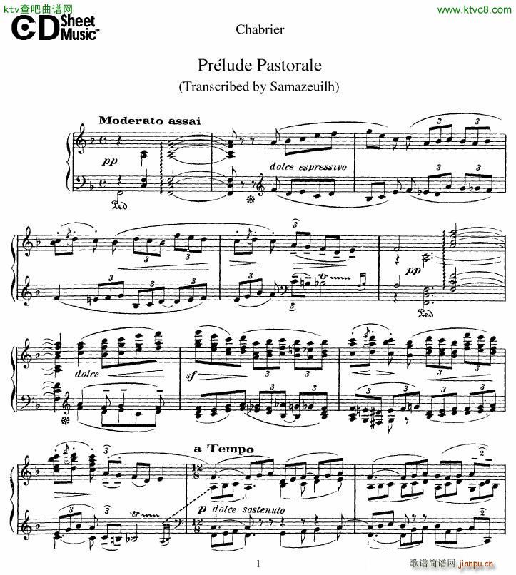 Chabrier Prelude Pastorale(钢琴谱)1
