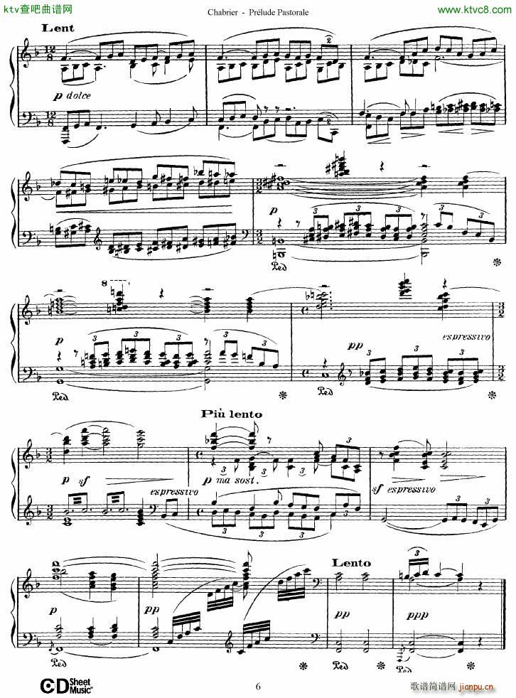 Chabrier Prelude Pastorale(钢琴谱)6