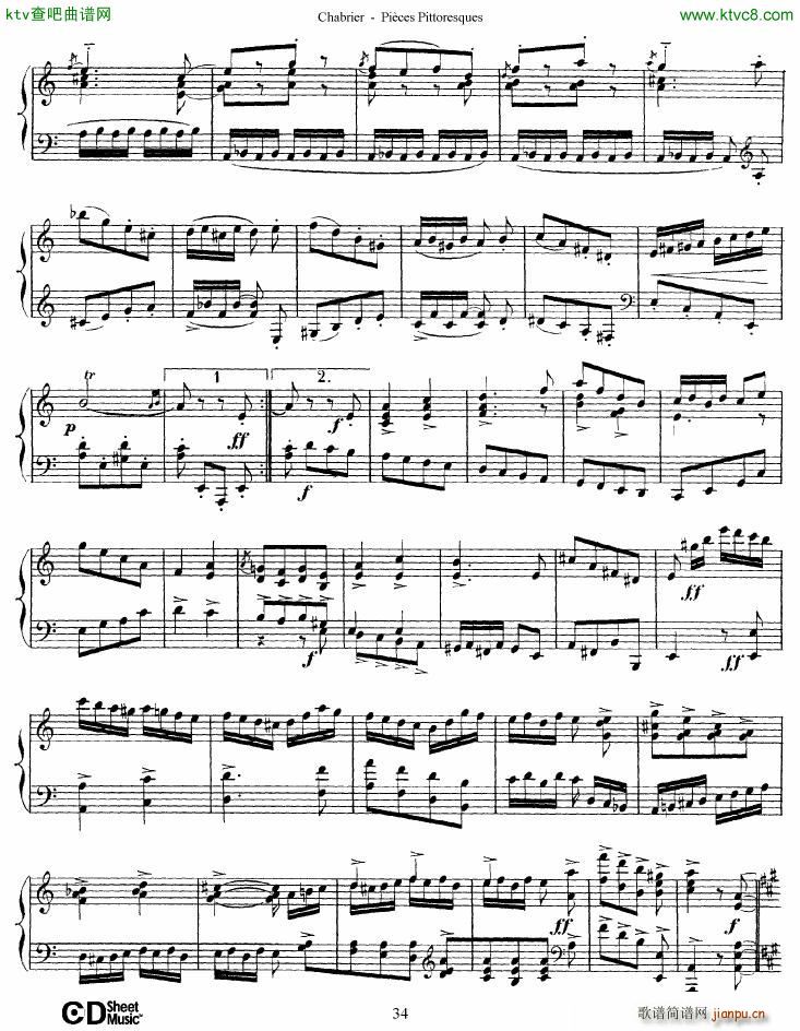 Chabrier Pièces Pittoresques 7 10(钢琴谱)5