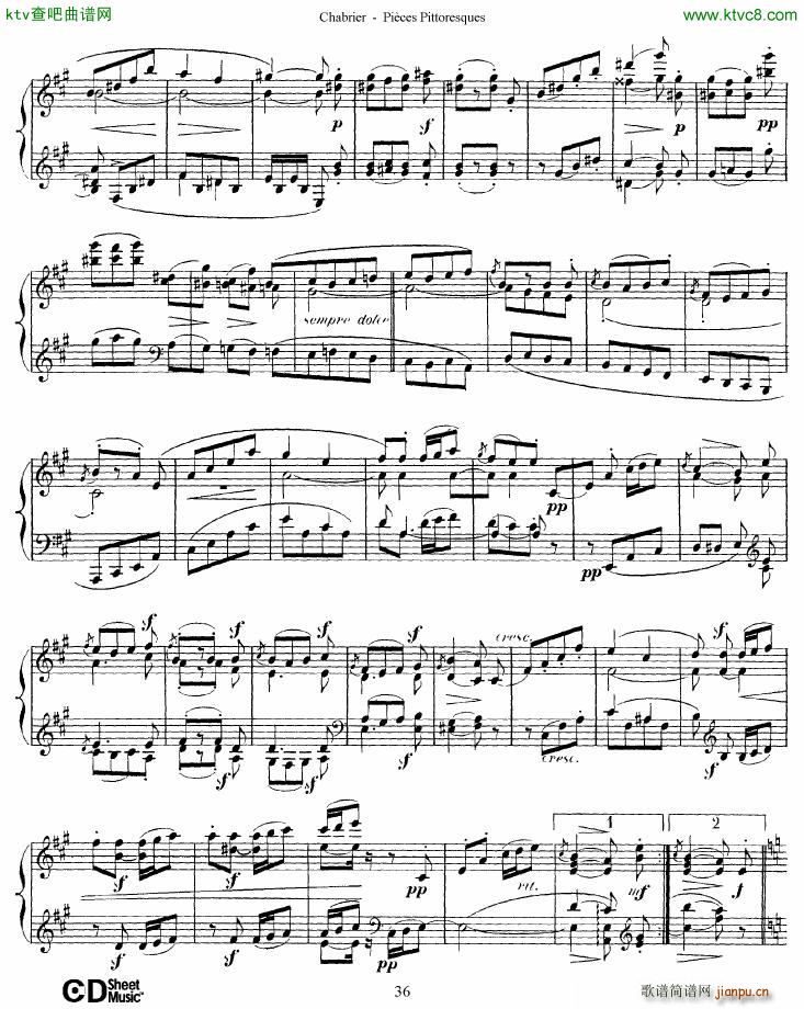Chabrier Pièces Pittoresques 7 10(钢琴谱)7