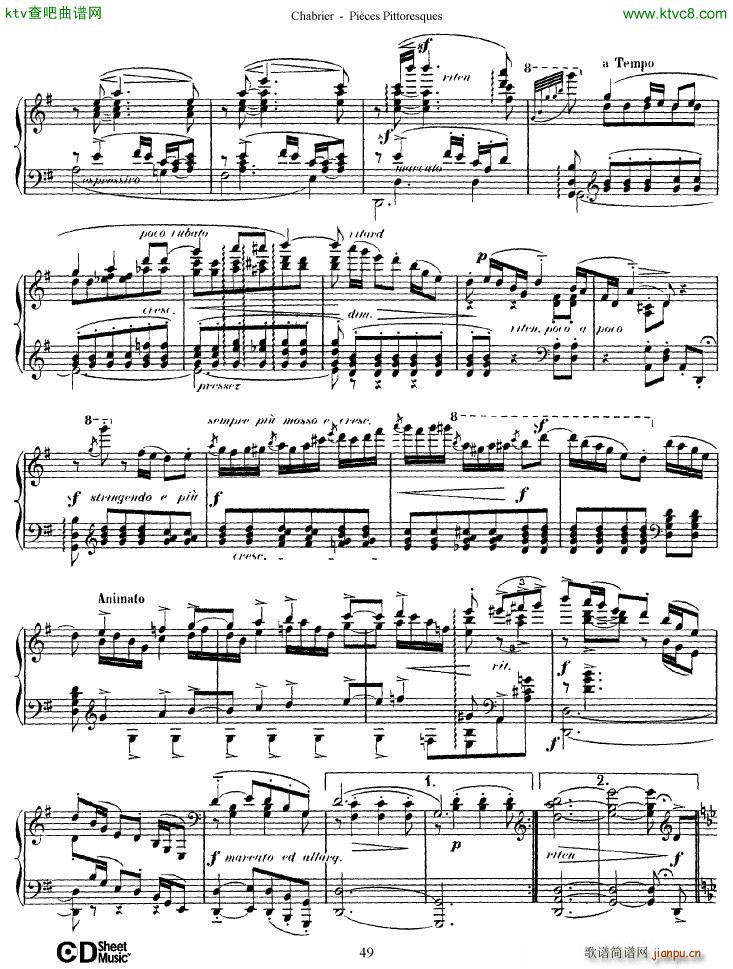 Chabrier Pièces Pittoresques 7 10(钢琴谱)20