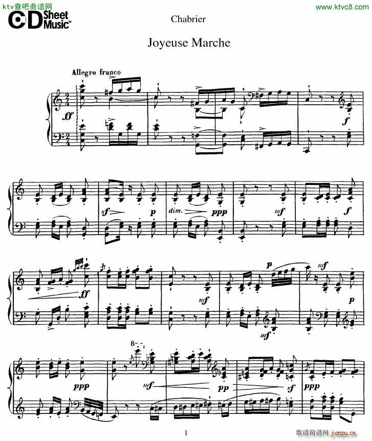 Chabrier Joyeuse Marche(钢琴谱)1