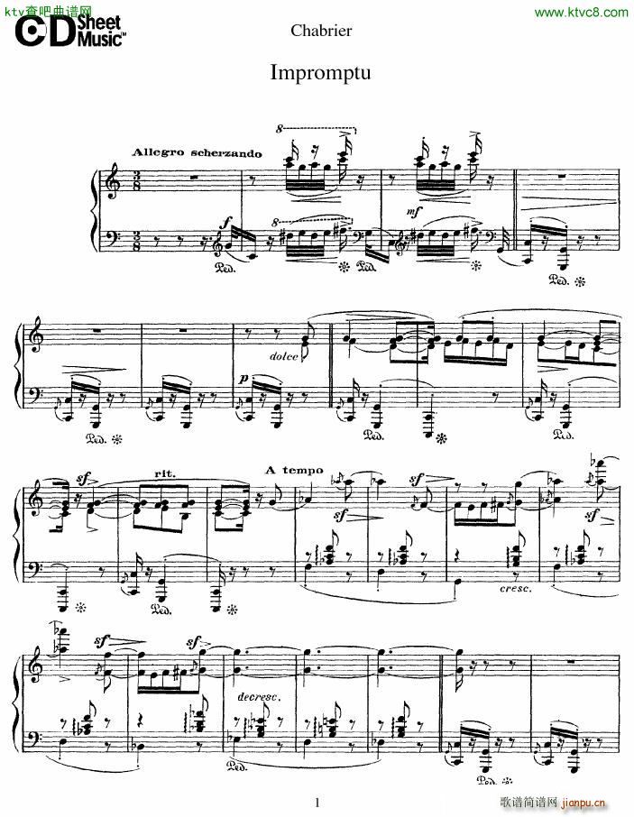 Chabrier Impromptu(钢琴谱)1