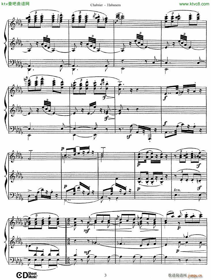Chabrier Habanera(钢琴谱)3