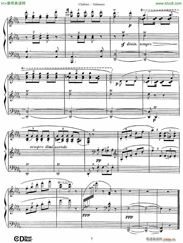 Chabrier Habanera(钢琴谱)7