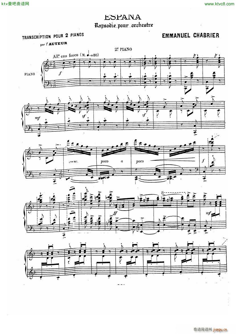Chabrier Espana for two pianos(钢琴谱)16