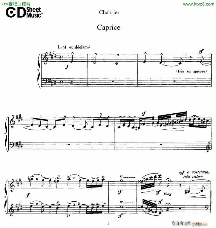 Chabrier Caprice(钢琴谱)1