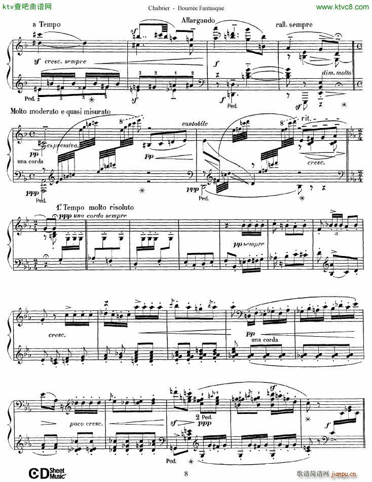 Chabrier Bourreé Fantasque(钢琴谱)8