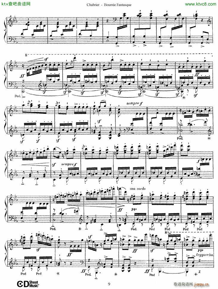 Chabrier Bourreé Fantasque(钢琴谱)9