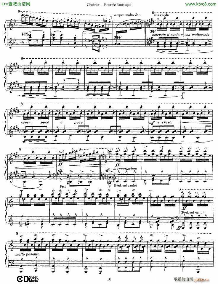 Chabrier Bourreé Fantasque(钢琴谱)10