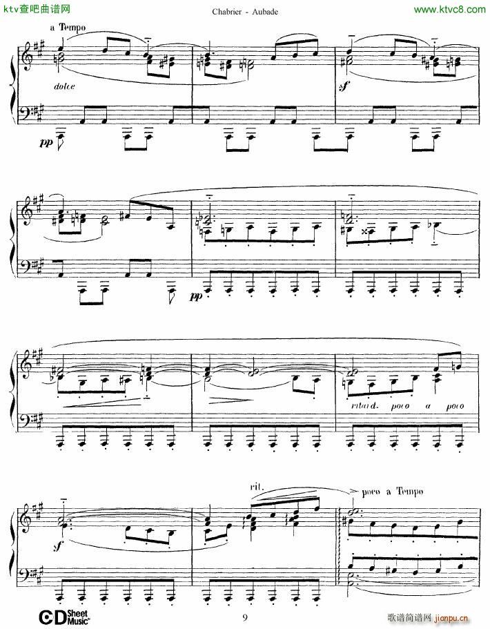Chabrier Aubabe(钢琴谱)9