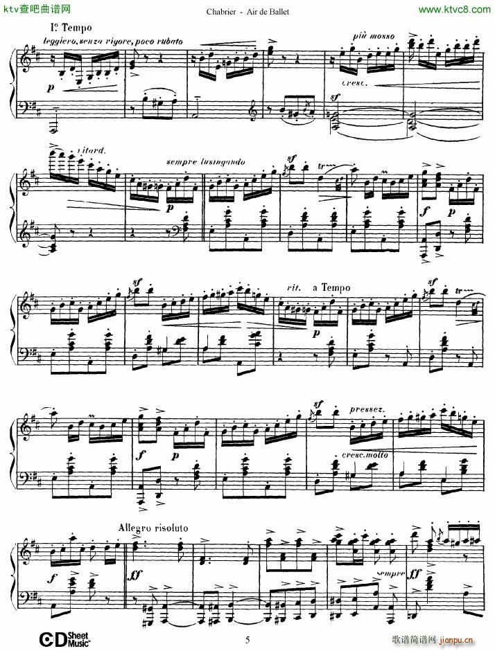 Chabrier Air de Ballet(钢琴谱)5