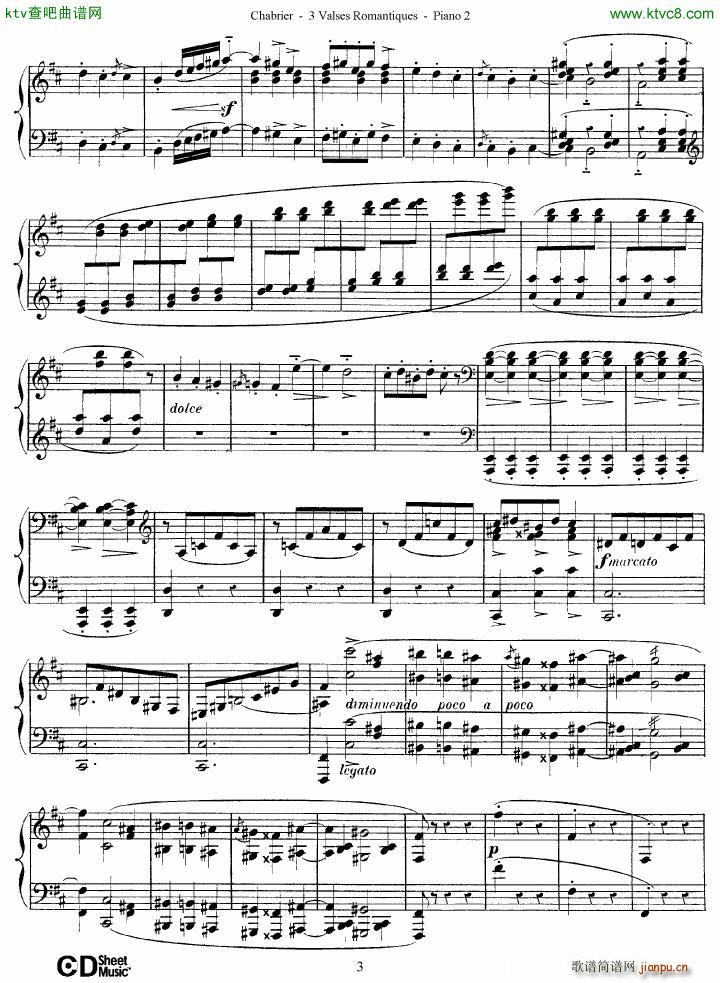 Chabrier 3 Valses Romantiques Piano 2(钢琴谱)3