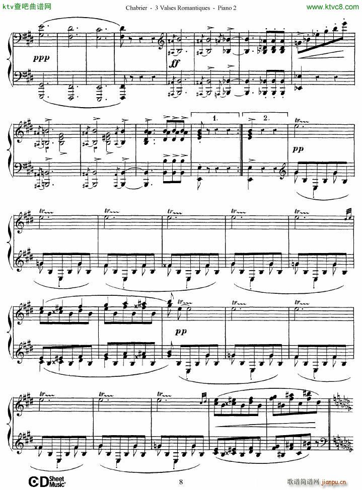 Chabrier 3 Valses Romantiques Piano 2(钢琴谱)8