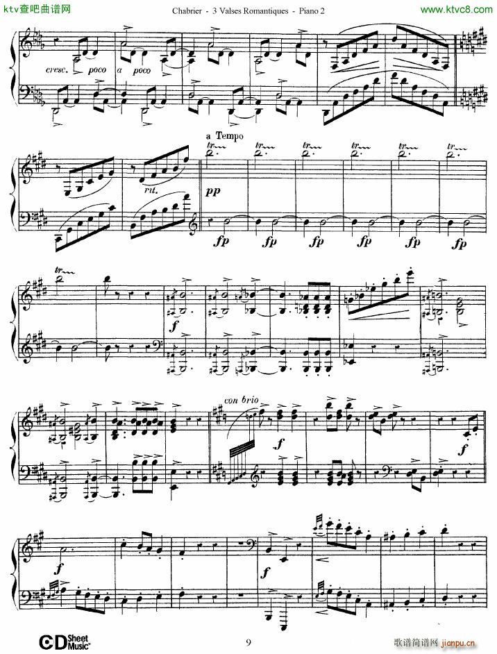 Chabrier 3 Valses Romantiques Piano 2(钢琴谱)9