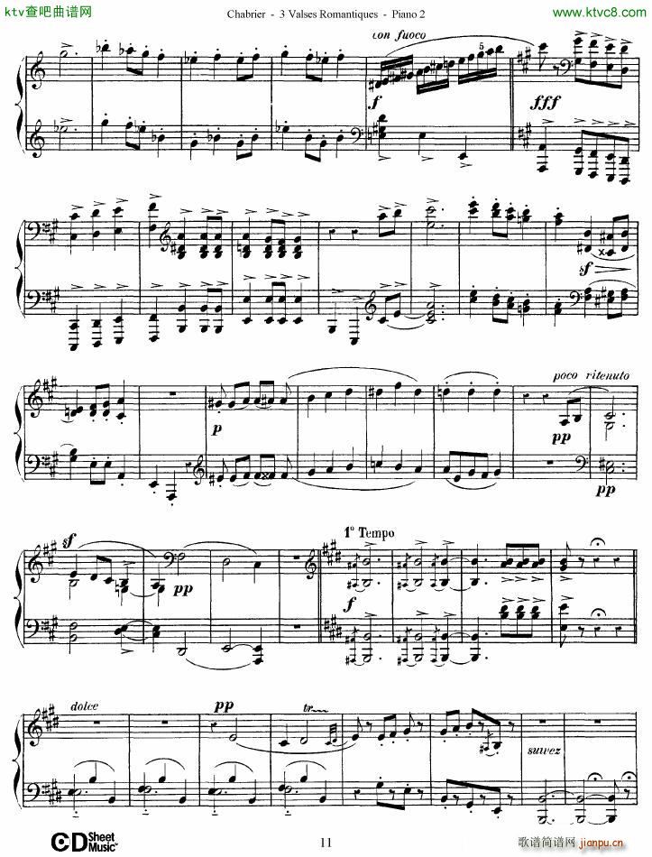 Chabrier 3 Valses Romantiques Piano 2(钢琴谱)11