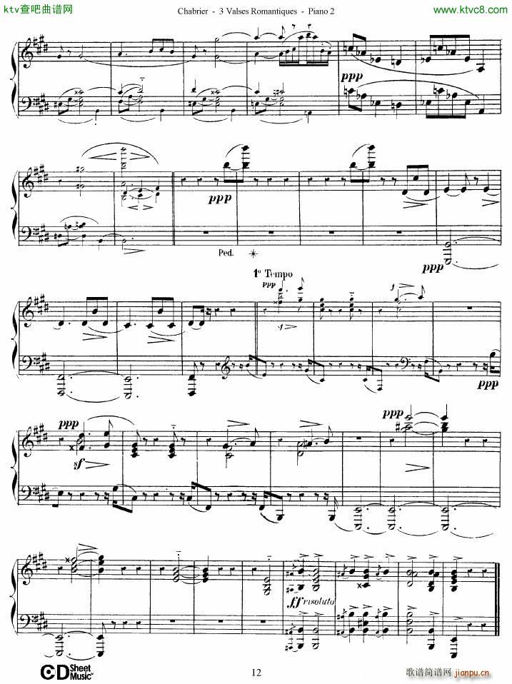Chabrier 3 Valses Romantiques Piano 2(钢琴谱)12
