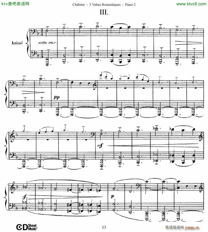 Chabrier 3 Valses Romantiques Piano 2(钢琴谱)13
