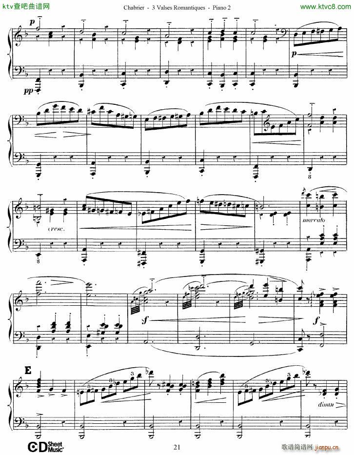 Chabrier 3 Valses Romantiques Piano 2(钢琴谱)21