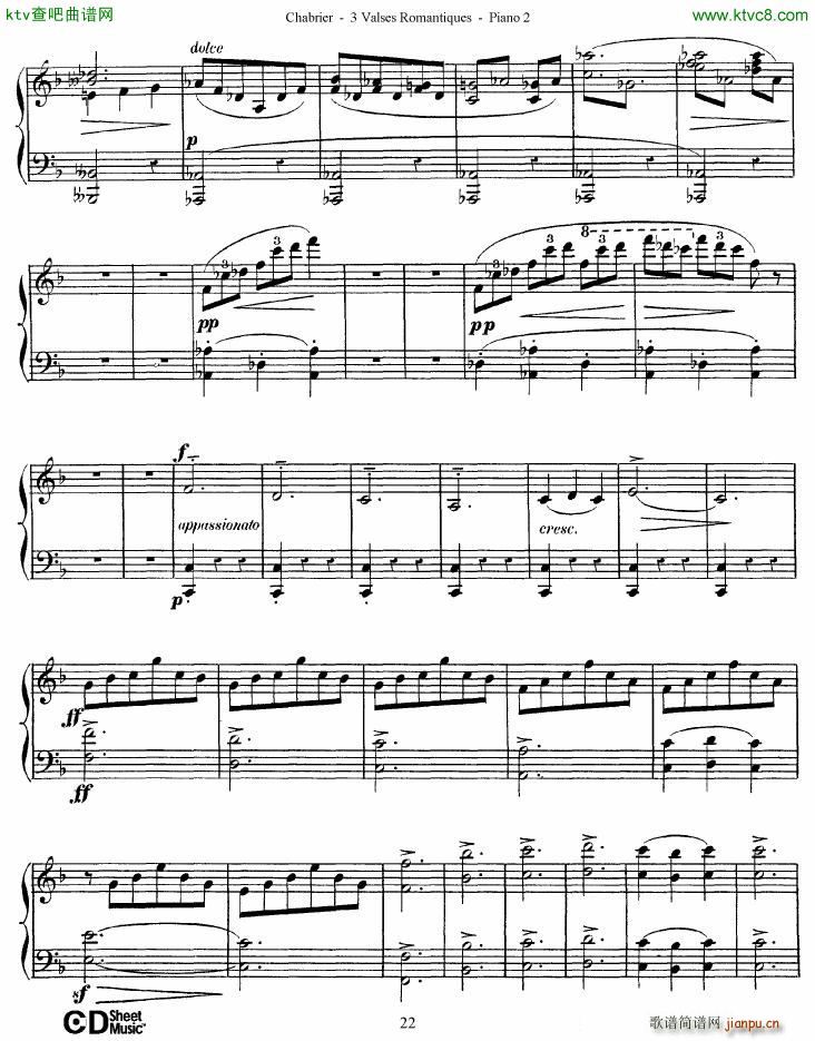Chabrier 3 Valses Romantiques Piano 2(钢琴谱)22