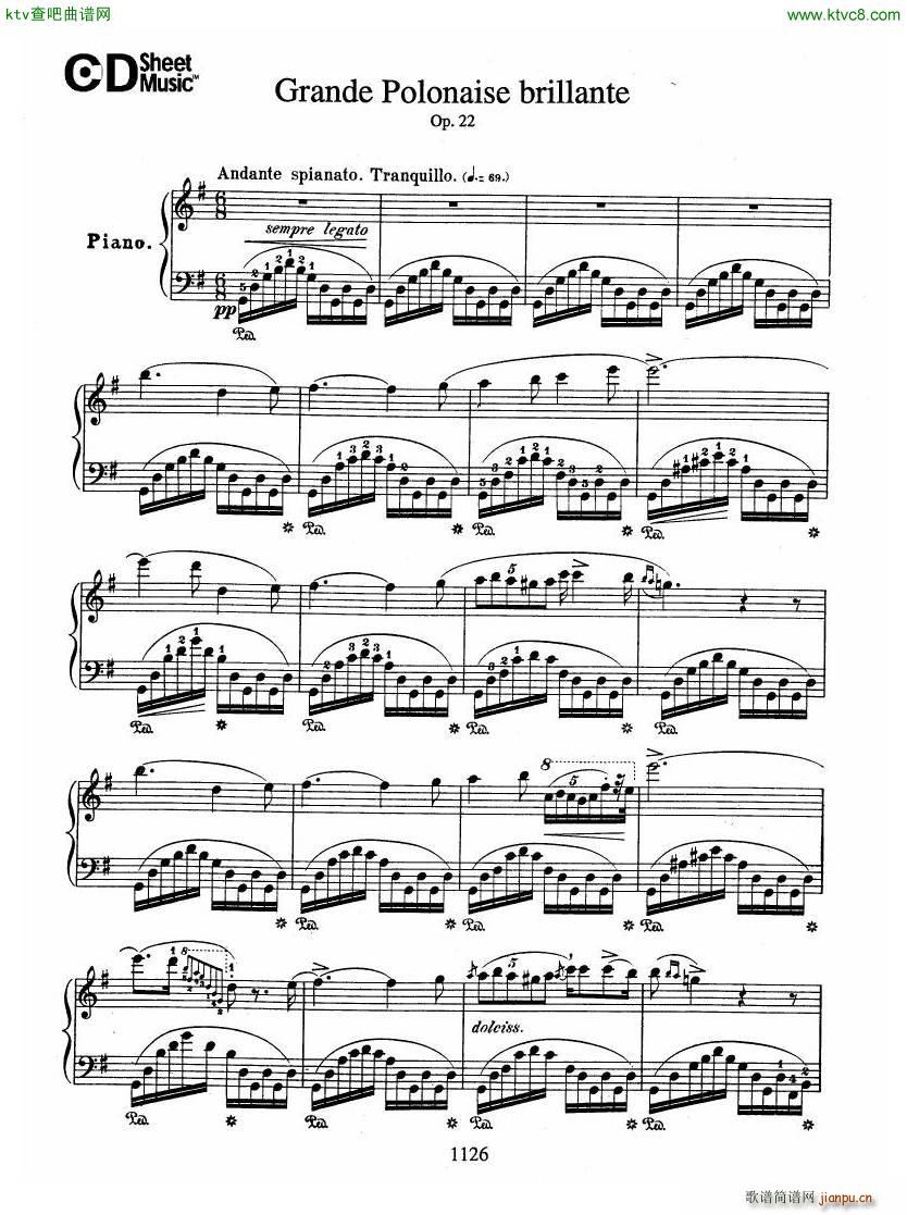 chopin op22 Andante Spianato Grande Polonaise(钢琴谱)1