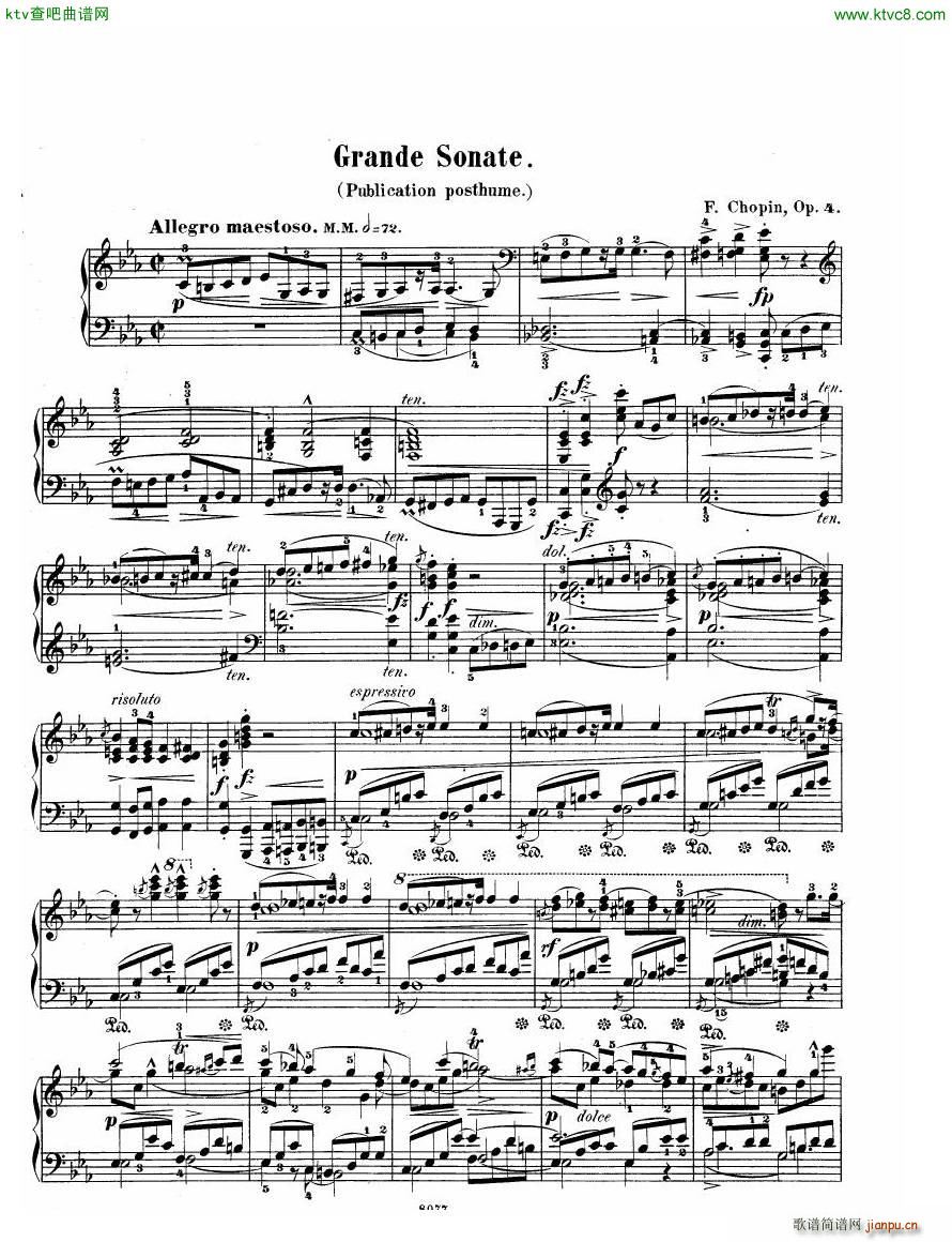 Chopin Sonata in C minor op 4(钢琴谱)1