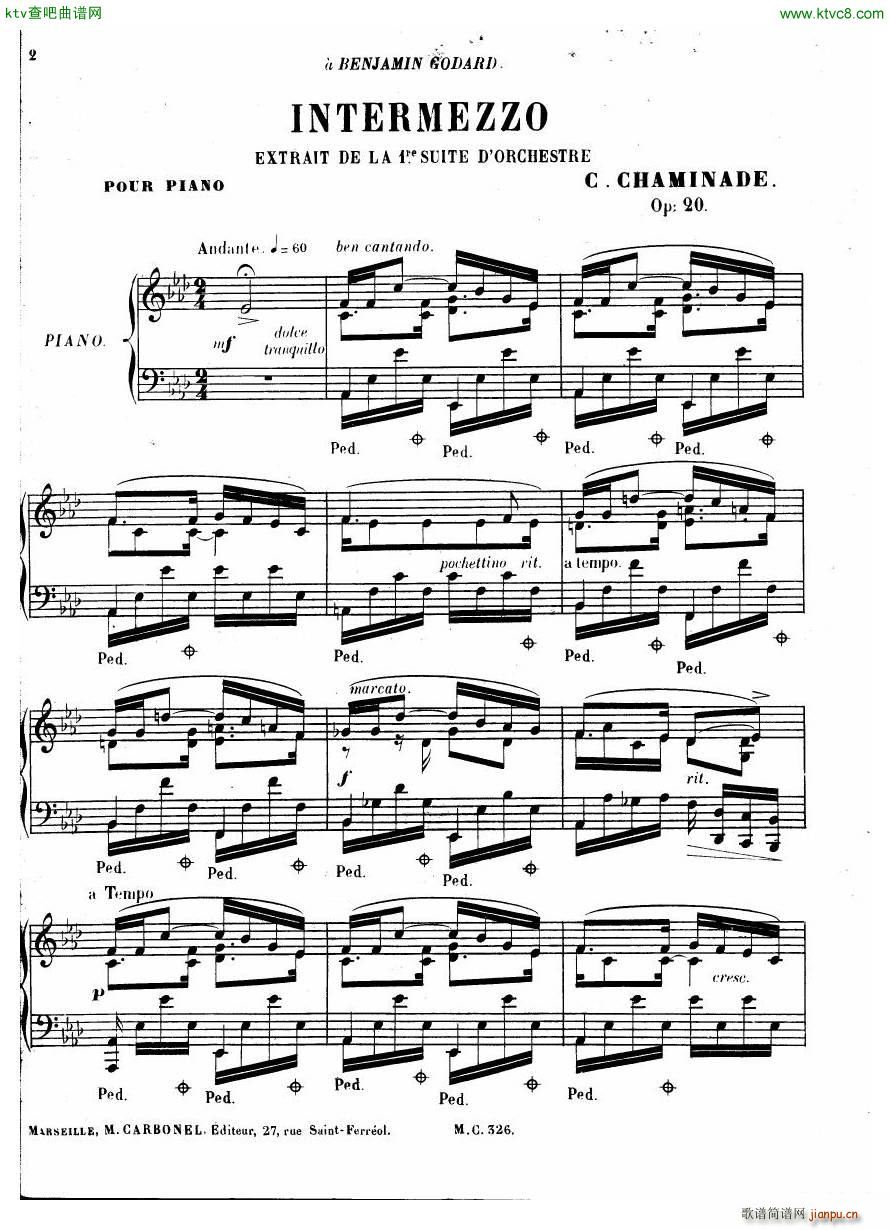Chaminade 20 Intermezzo(钢琴谱)1